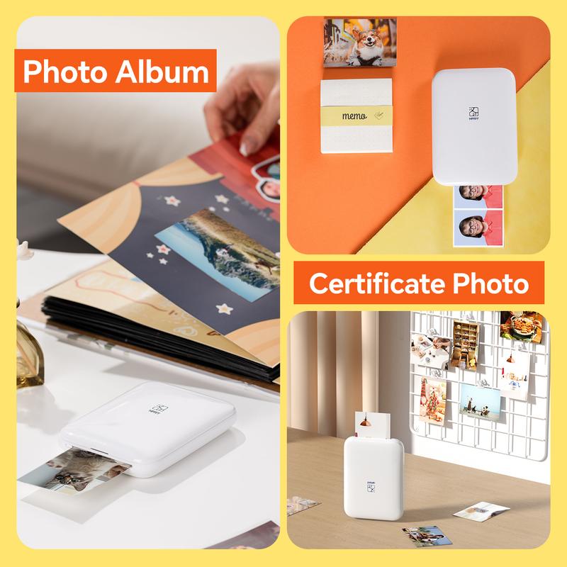 HPRT MT53 Mini Photo Printer, 2x3" Self-Adhesive Instant Color Photos, Wireless Bluetooth Sticker Printer for iPhone & Android, Christmas Gift