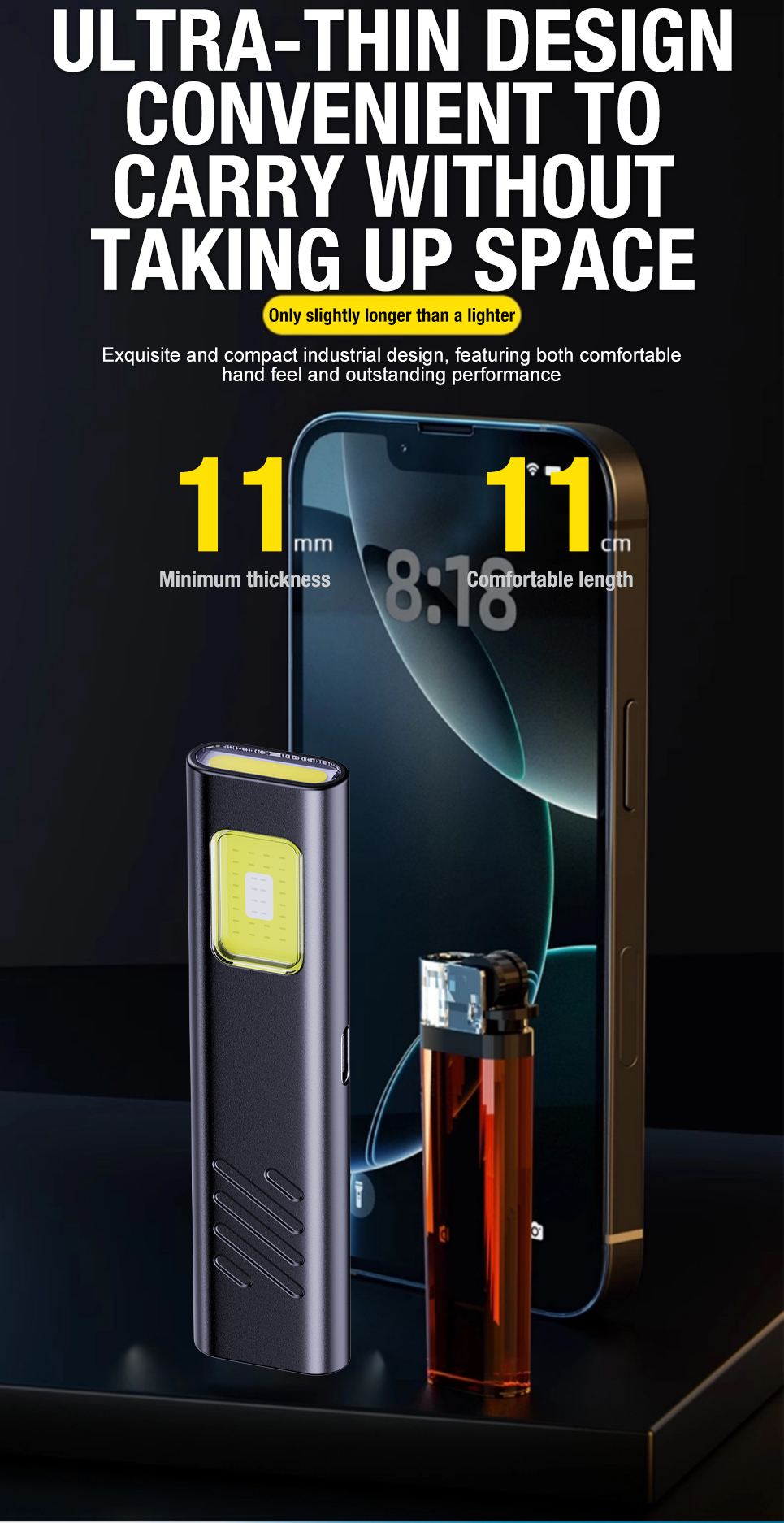 Mini Magnetic LED Flashlight for Camping & Fishing – Rechargeable Multi-Mode Work Light with Safety Warning