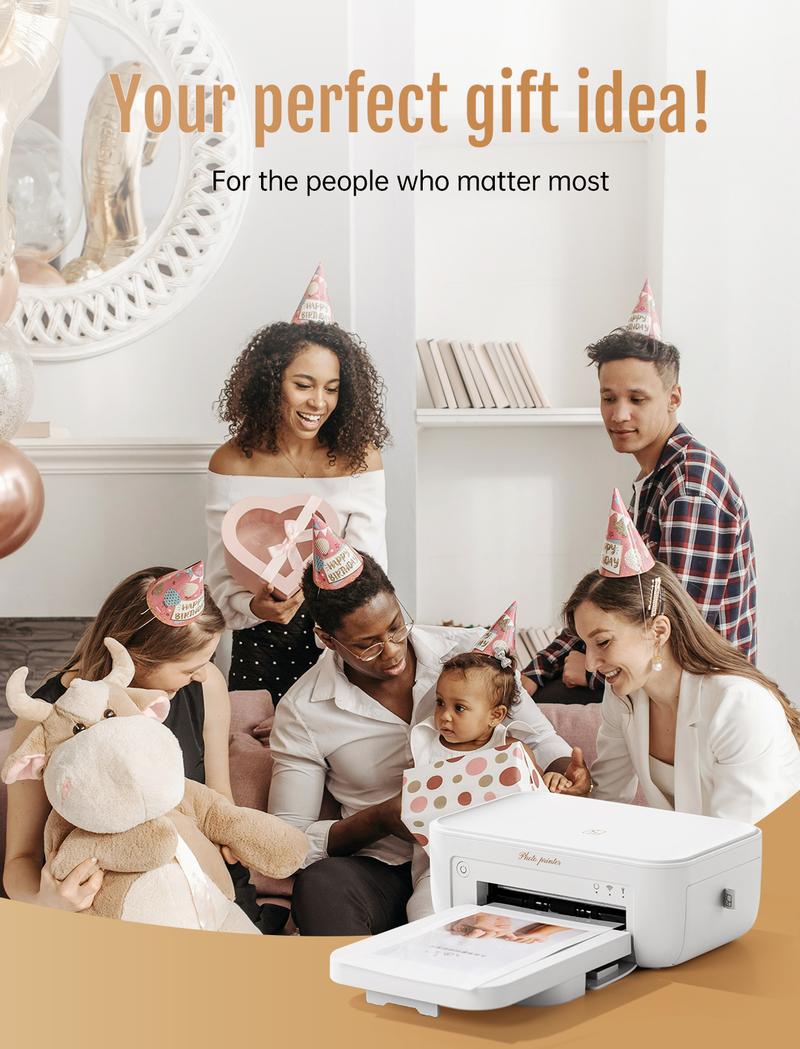 HPRT 4x6" Instant Photo Printer with 20 Sheets & 1Ribbon,Self Care Gifts,Gifts idea for Parents, Mother,Famiy,Mother's Day,Christmas gifts