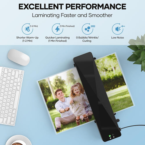 Laminator Machine with 10 Laminating Sheets, A4 Laminating Machine Hot & Cold with Fast Warm Technology, Thermal Laminator 9 Inch for Home Office School Business