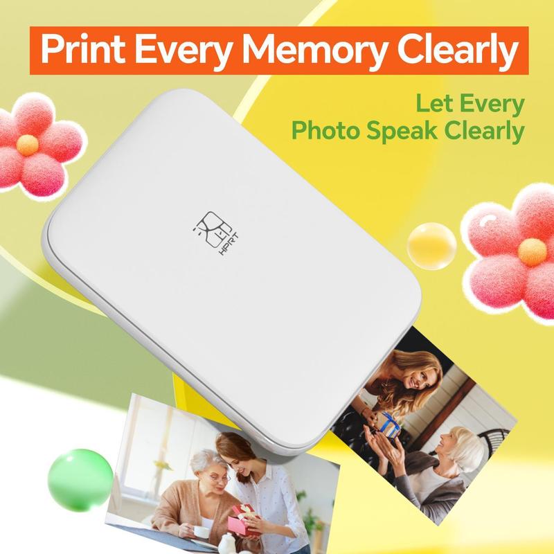 HPRT MT53 Mini Photo Printer, 2x3" Self-Adhesive Instant Color Photos, Wireless Bluetooth Sticker Printer for iPhone & Android, Christmas Gift