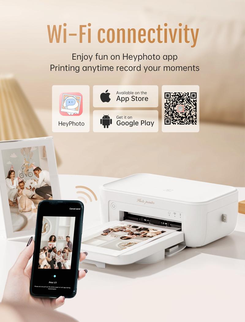 HPRT 4x6" Instant Photo Printer with 20 Sheets & 1Ribbon,Self Care Gifts,Gifts idea for Parents, Mother,Famiy,Mother's Day,Christmas gifts